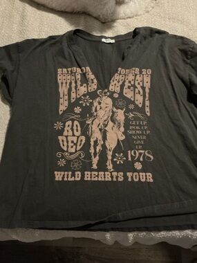 Maurices Black Tee with Tan Western Graphic